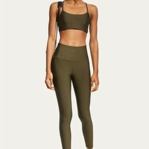 alo yoga dark olive airlift legging